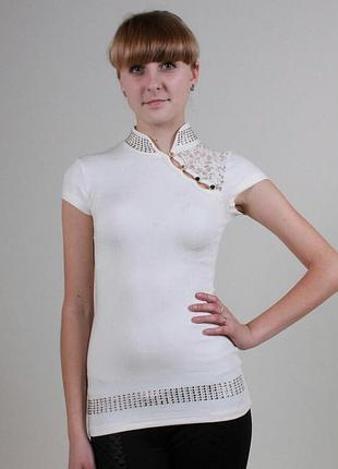 Нарядная футболка молочная турция