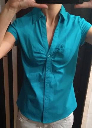 Бірюзова блузка4 фото