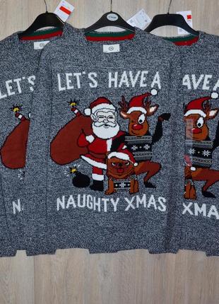 Новорічний светр c&a. xl різдвяний джемпер пуловер кофта чоловічий санта клаус дід мороз мопс олень сведр сведрик свэтр светрик свєтрик6 фото