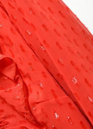 Красивая красная блуза с рюшиками 50 размер5 фото