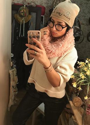 Эффектный пудровый хомут травкой 2