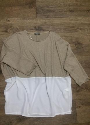 Комбінована блузка,джемпер,широка,оверсайз,oversize zara4 фото