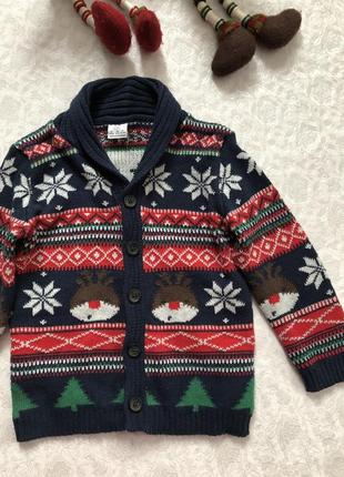 Новый свитер новогодний  на мальчика 12- 18 мес, можно и больше