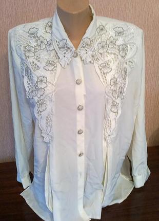 Блузка, блуза с выбитым кружевом, наш xxl