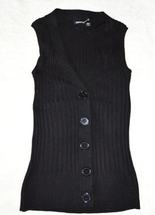 Подовжена жилетка рубчик на гудзиках