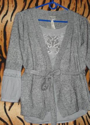 Супер кофта"next"р.10,гонг конг,серого цвета.