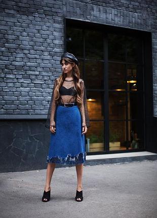 Джинсовая юбка карандаш батал с бахромой платье джинсы туника пиджак сарафан брюки костюм