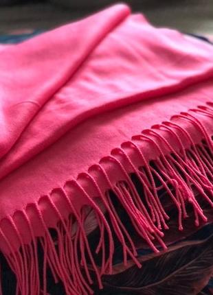 Великий кашеміровий рожевий шарф палантин pashmina 100% кашемір