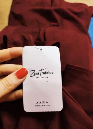 Zara зара платье бордо бордовое марсала бургунди с баской по фигуре карандаш футляр новое4 фото