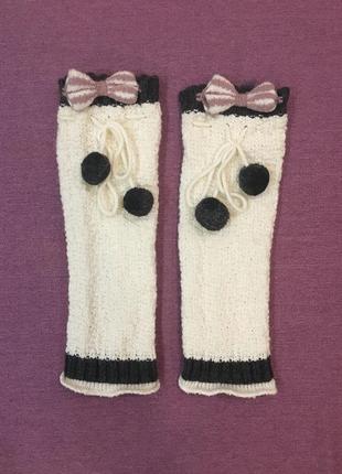 Гетры вязаные с бубонами