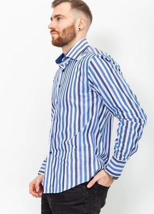 Стильная полосатая мужская рубашка с длинными рукавами мужская рубашка в полоску мужская рубашка полоска4 фото