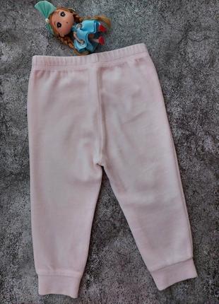 Велюровые светло-розовые штанишки спортивные штаны  джоггеры george 12-18мес2 фото