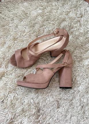 Босоніжки замшеві для танців pole dance  high heels go go strip