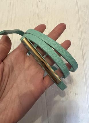 Ремень цвета тиффани, тонкий ремешок