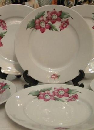 Новые тарелки набор 6 шт фарфор чехословакия родная коробка )