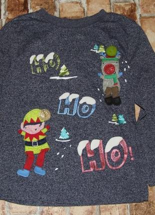 Реглан мальчику 6 - 7 лет новогодний рождество f&f