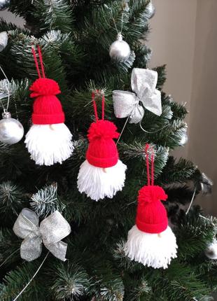 Гномики на ялинку, декор, іграшки ручної роботи