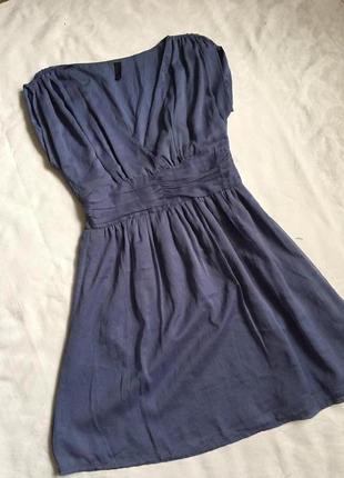 Распродажа! супер платье синее легкое на подкладке m(46)3 фото