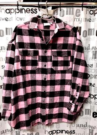 Рубашка на пуговичках,тёплая, в клетку, asos