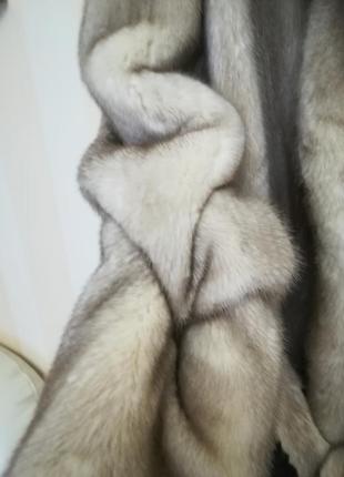 Шикарная норковая шуба, канадский мех, цвет: холодный лед3 фото