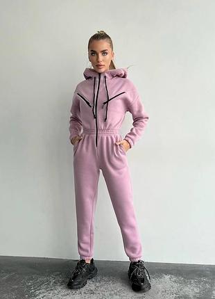 Стильний теплий спортивний прогулянковий комбінезон на флісі