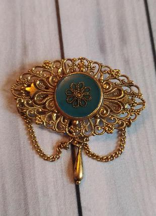 Брошь чехия винтаж следы ношения