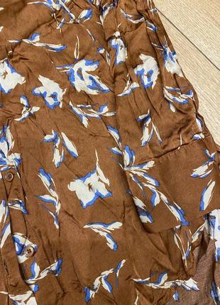 Віскозна блуза сатинова сорочка в квітковий принт блузка сатиновая рубашка в цветочный вискозная4 фото