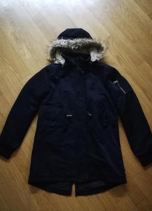 Зимняя парка на меху куртка h&amp;m