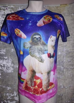 Психоделічна упорота футболка з лвнивцем на ламі піцца буріто