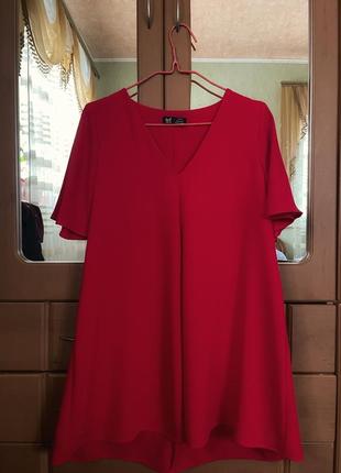 Коктейльна червона сукня бренду zara1 фото