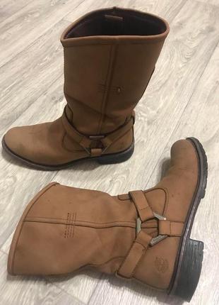 Сапоги кожа нубук timberland р.37/37,5 ст.24/24.5см демисезонные