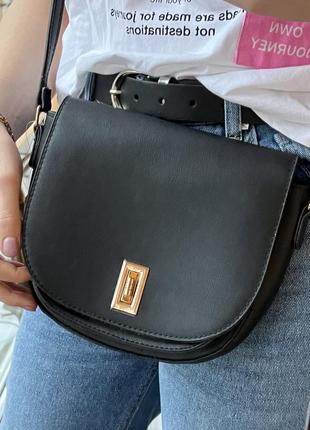 Нова чорна маленька сумка через плече (крос боді)2 фото