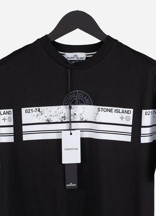 Чоловіча футболка stone island black w021-74 original.5 фото