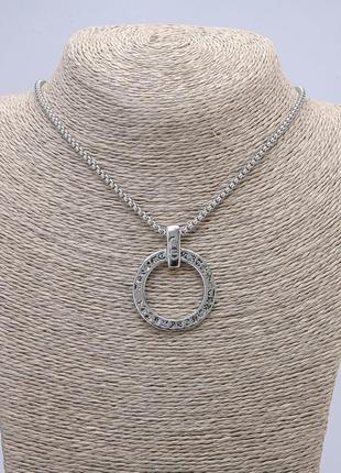 Кулон круг с иероглифами на цепочке