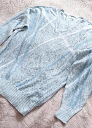 Блакитний джемпер, светр звужений донизу, свитер, кофта2 фото