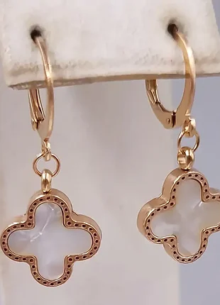 Серьги van cleef с перламутром