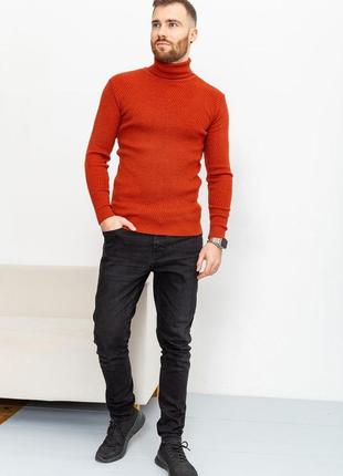 Гольф светр для чоловіків колір теракотовий2 фото