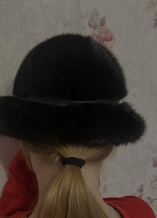 Норковая шляпка 54-55 размер5 фото