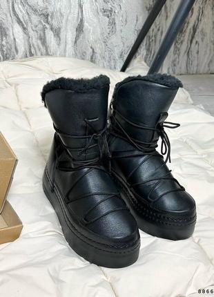 ❄жіночі черевики-дутіки в натуральній шкірі зимові2 фото