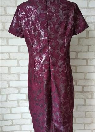 Нарядное женское платье бордовое гипюр с пайетками next6 фото