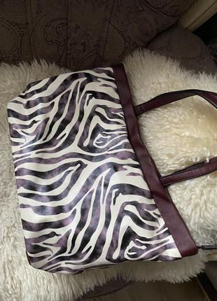 Крутая качественная сумка шоппер зебра david jones10 фото