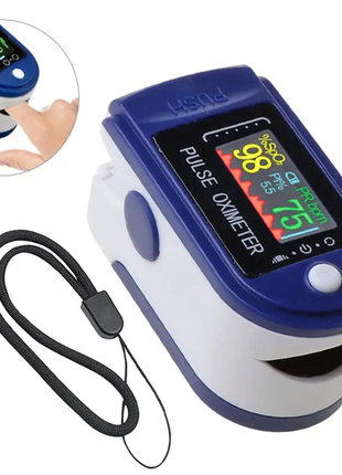 Пульсоксиметр pulse oximeter cине-белый5 фото