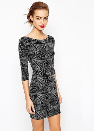 Шикарное черное сверкающее платье asos new look диаманты2 фото