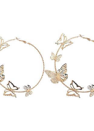 Серьги кольца конго бабочки