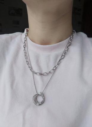 Подвійні багатошарові стильні популярні трендові ланцюжки