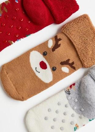 Носки носочки новорічні махрові h&m 25-27 розмір теплі тёплые махровые носки2 фото