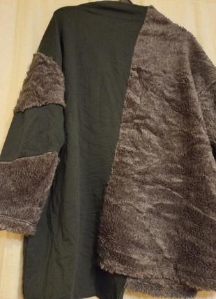 Трендовая кофта свитер плюшевый ассиметрия оверсайз распродажа италия4 фото