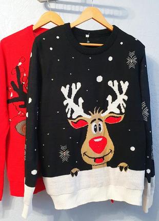 Новогодняя рождественская кофта свитер пуловер с диодной подсветкой