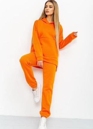 Хіт продаж! теплий спортивний костюм на флісі колір помаранцевий