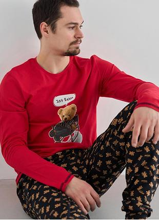 Пижама мужская штаны и джемпер медведь 102256 фото